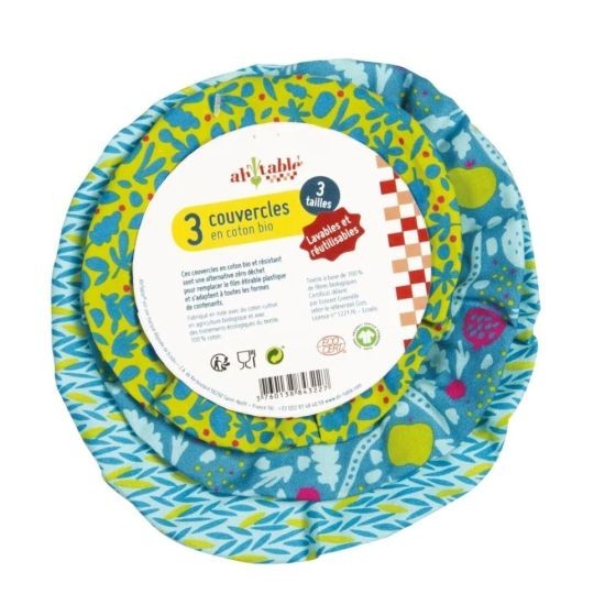 Kit 3 couvercles en Coton Bio