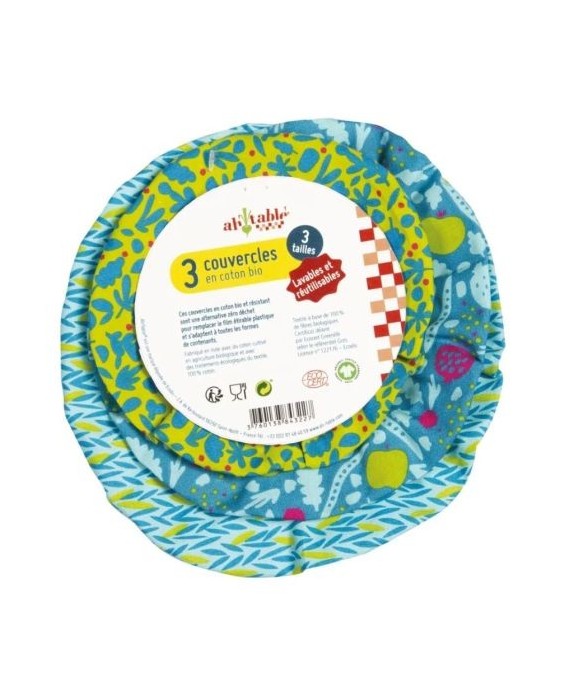 Kit 3 couvercles en Coton Bio