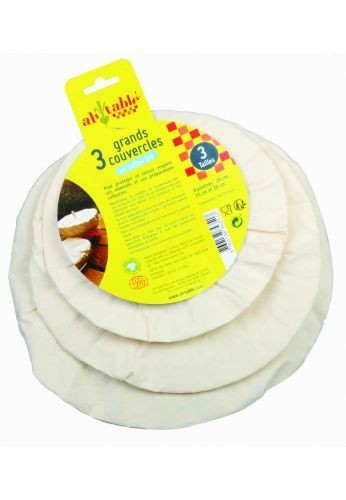 kit de 3 grands couvercles-charlottes en Coton Bio
