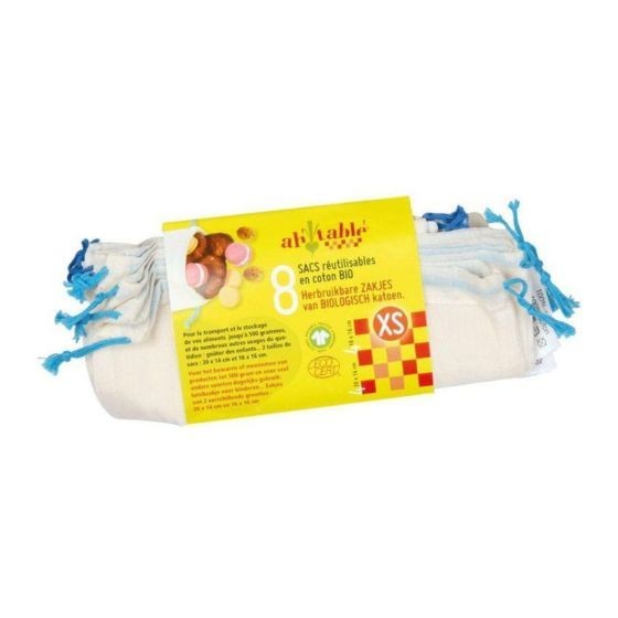 Lot de 8 sacs réutilisables XS Coton Bio