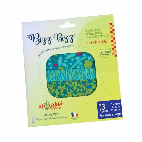 Kit de 3 emballages réutilisables rectangles