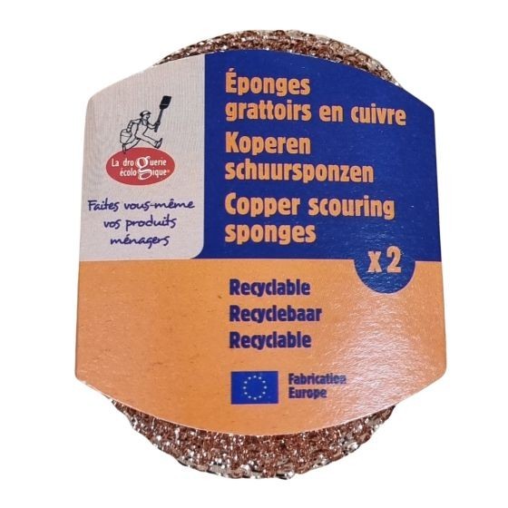 Lot de 2 éponges grattoir en cuivre 20g
