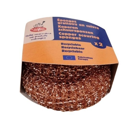 Lot de 2 éponges grattoir en cuivre 20g