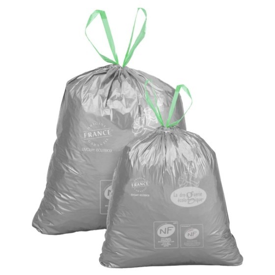 Rouleau 20 sacs poubelle coulissant Matière Recyclée 50L