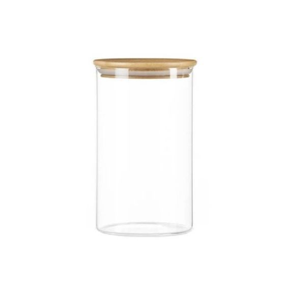 Bocal en verre avec couvercle en bois 0.8L