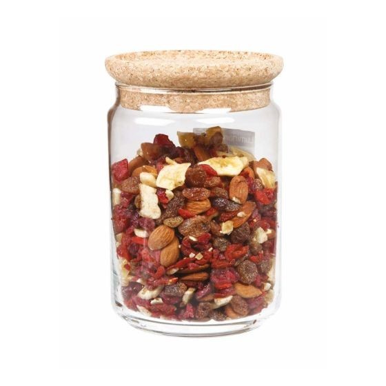Bocal en verre avec couvercle en liège 2L