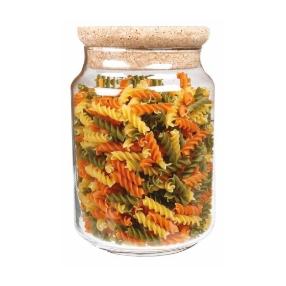 Bocal en verre avec couvercle en liège 1L