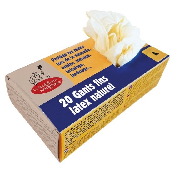 Boîte de 20 gants en latex naturel fin