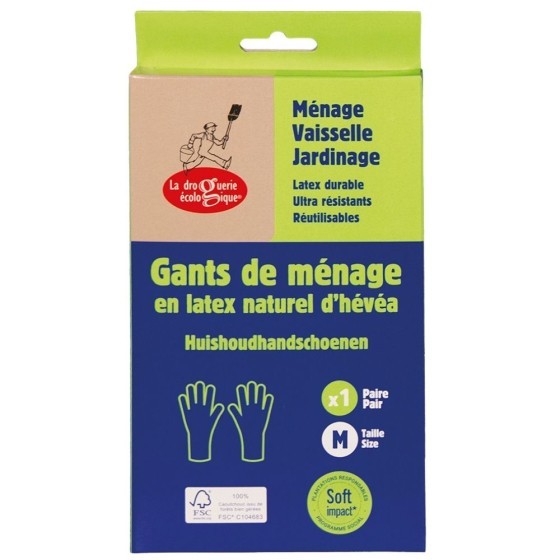 Boîte d'une paire de gants en latex naturel