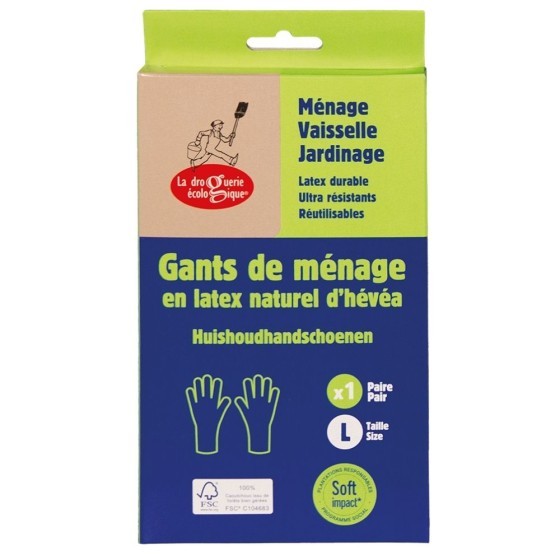 Boîte d'une paire de gants en latex naturel