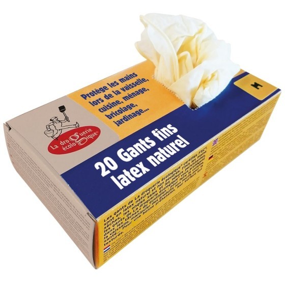 Boîte de 20 gants en latex naturel fin