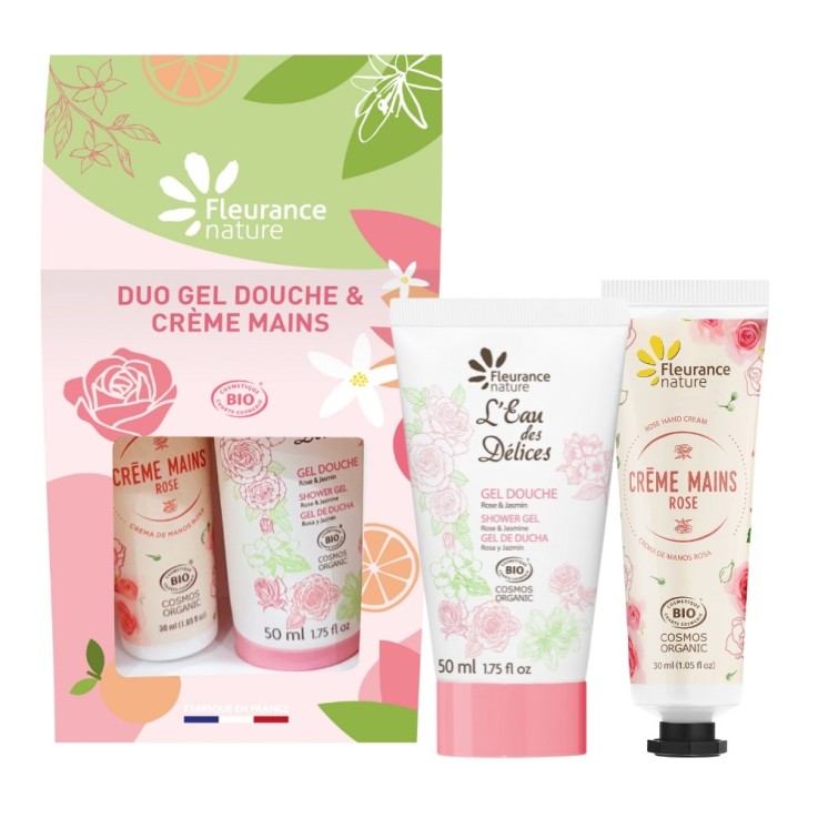 Duo Bio gel douche et crème mains rose