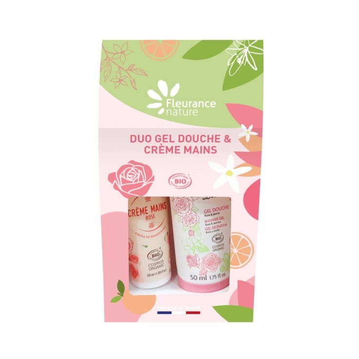 Duo Bio gel douche et crème mains rose