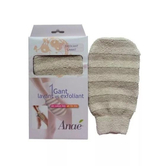 Gant de toilette exfoliant pour le corps en coton et lin Bio