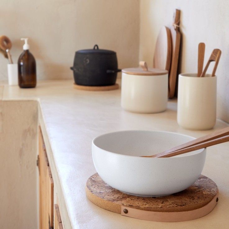 Dessous de Plat en Liège Grand avec Poignée en Cuir Cork