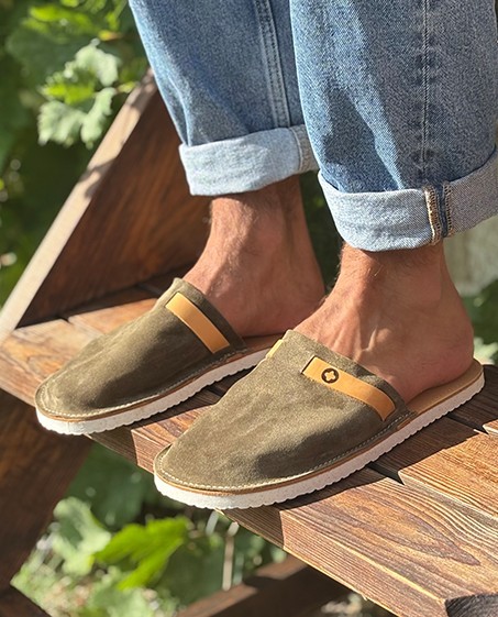 Chaussons mixtes Cuir Arly Vert 46/47