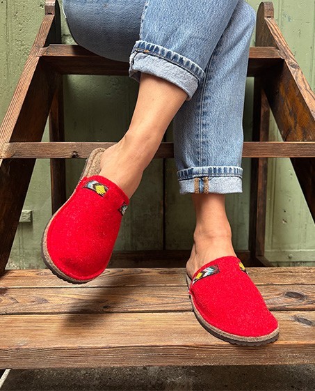 Chaussons mixtes Laine Avoriaz Rouge 34/35