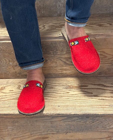 Chaussons mixtes Laine Avoriaz Rouge 34/35