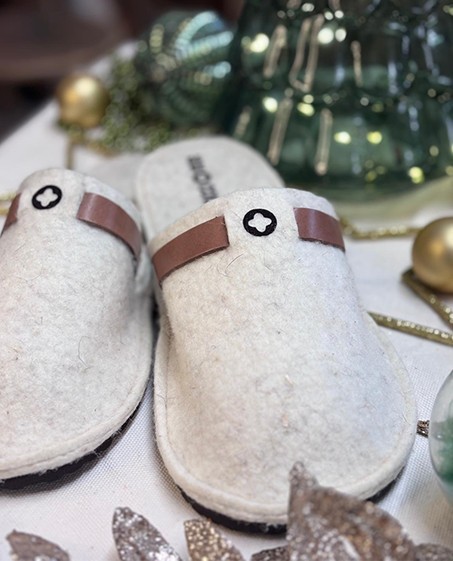 Chaussons mixtes Laine artisanale Cham Ecru 42/43