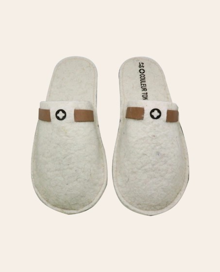 Chaussons mixtes Laine artisanale Cham Ecru 42/43