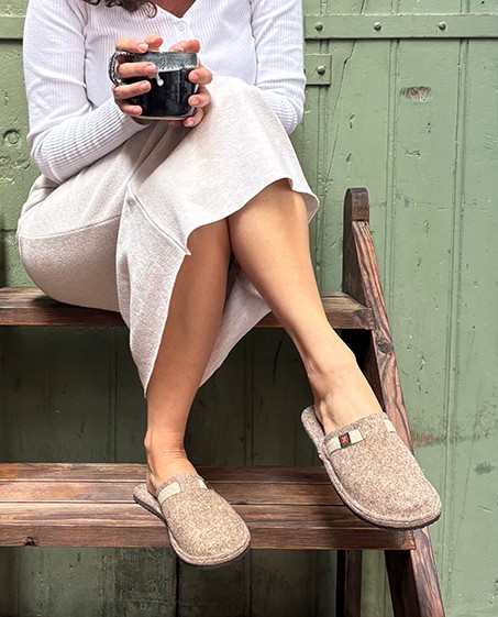 Chaussons mixtes Laine Nevache Brun 42/43