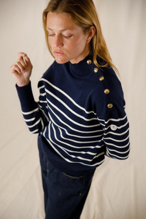 Pull rayé Eulalie laine mérinos