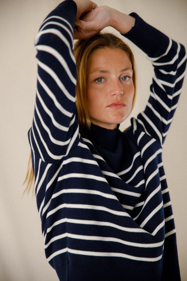 Pull rayé Eulalie laine mérinos