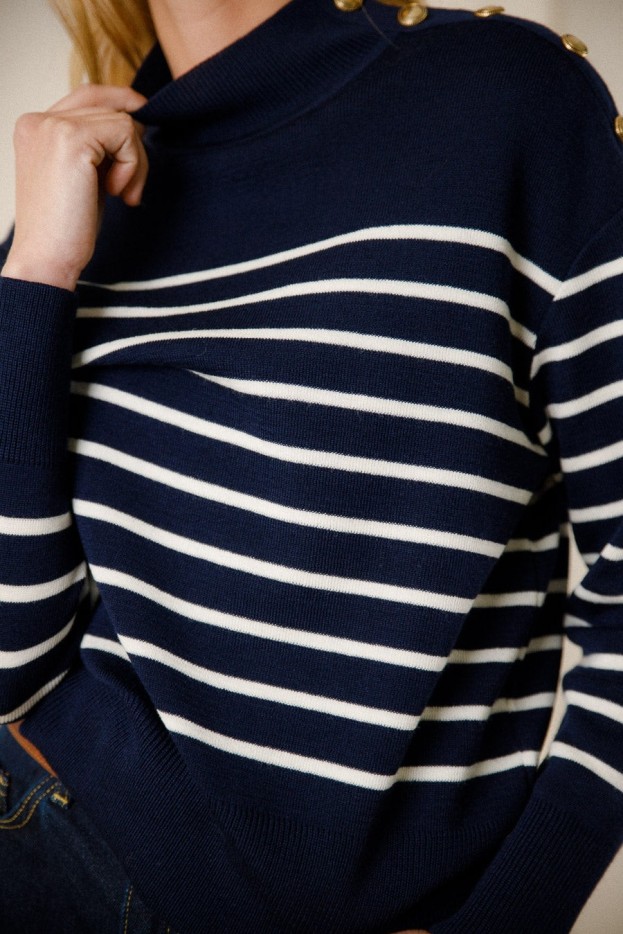 Pull rayé Eulalie laine mérinos