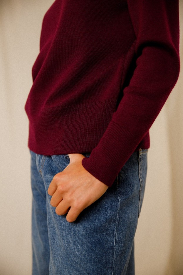 Pull uni Eulalie laine mérinos