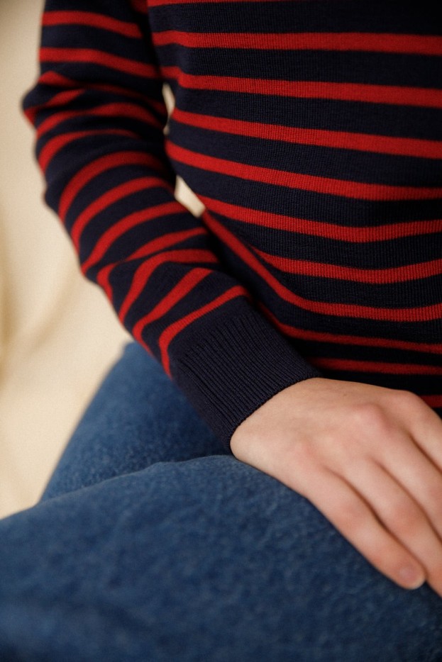 Pull marin rayé Klasel laine mérinos