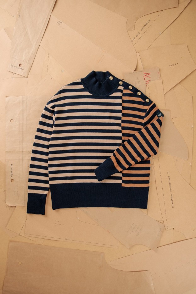 Pull tricolore Eulalie laine mérinos