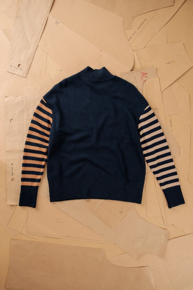 Pull tricolore Eulalie laine mérinos