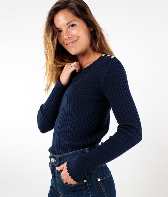 Pull col rond Anne finition...