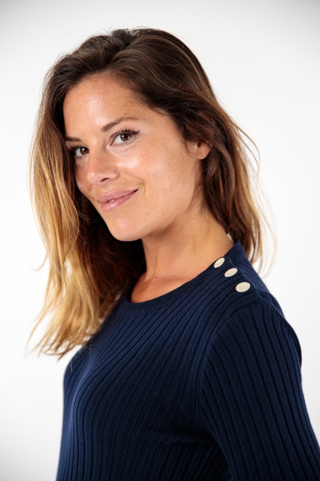 Pull col rond Anne finition ondulée coton