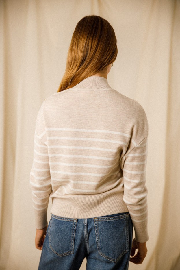 Pull rayé Eulalie laine mérinos