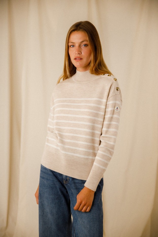 Pull rayé Eulalie laine mérinos