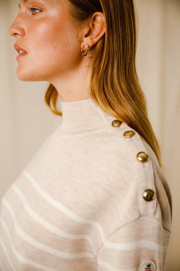 Pull rayé Eulalie laine mérinos