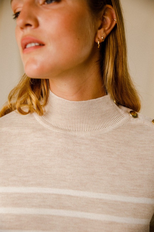 Pull rayé Eulalie laine mérinos