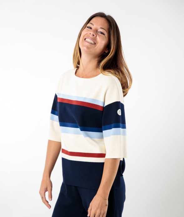 Pull rayé multicolore...