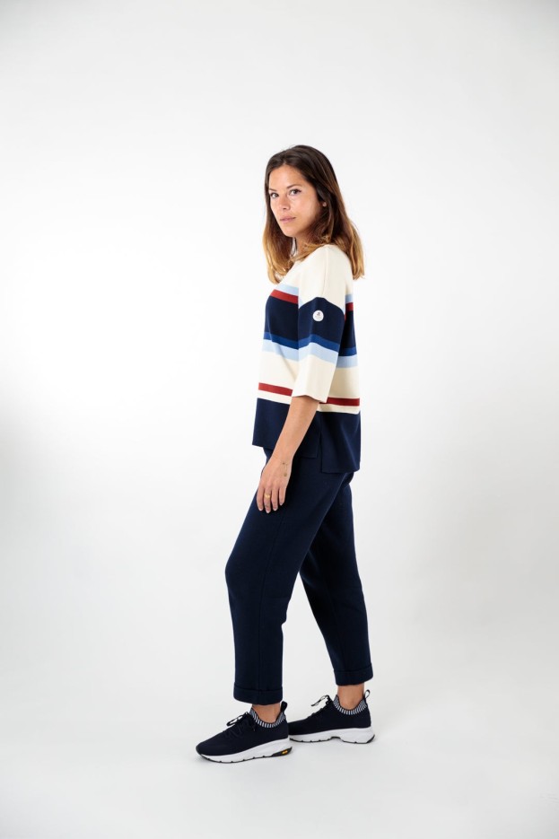 Pull rayé multicolore Astrid coton
