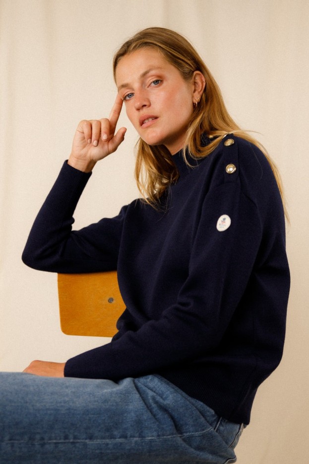 Pull uni Eulalie laine mérinos