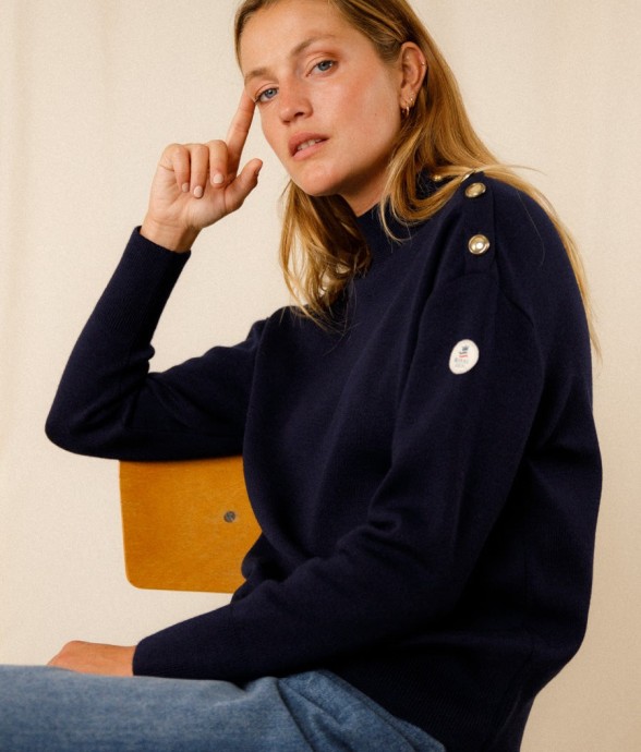 Pull uni Eulalie laine mérinos