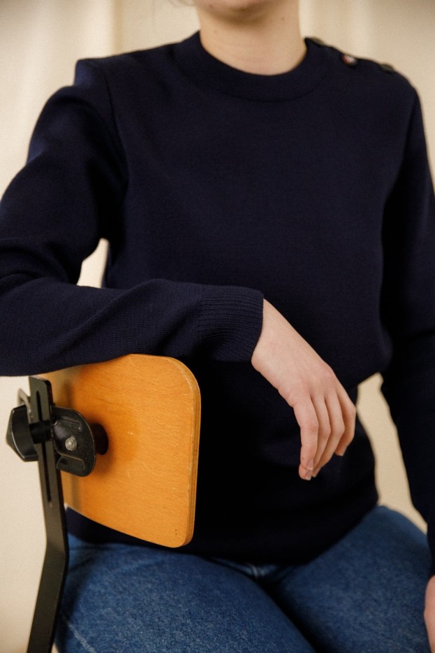 Pull marin uni Klasel laine mérinos