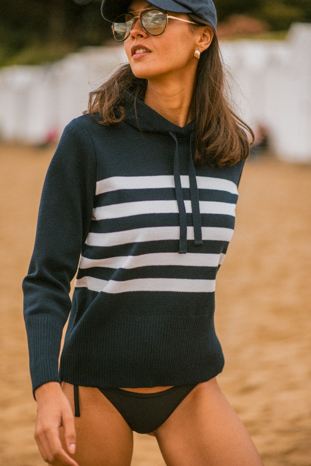 Sweat rayé Palma laine mérinos