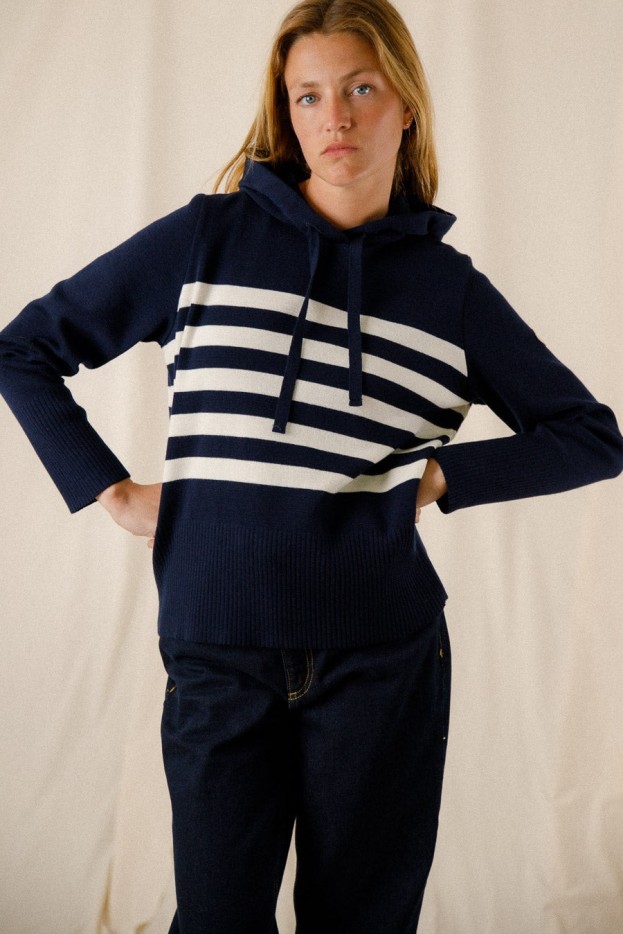 Sweat rayé Palma laine mérinos