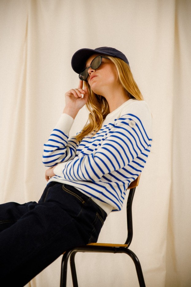 Pull marin rayé Ellen laine mérinos