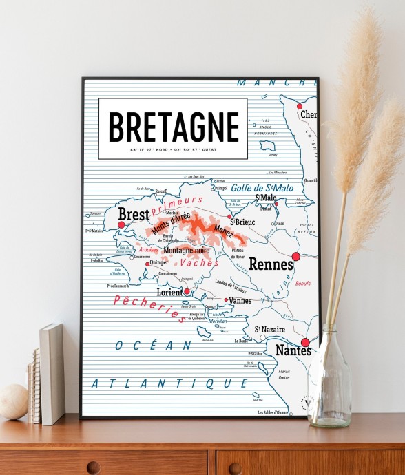 Carte scolaire vintage de...