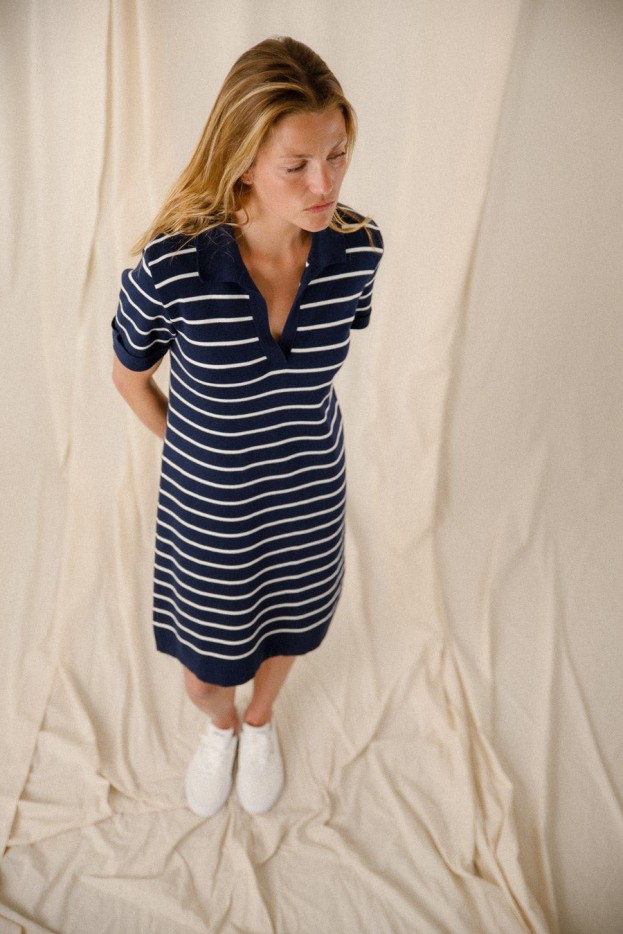 Robe longue rayée Suzie coton