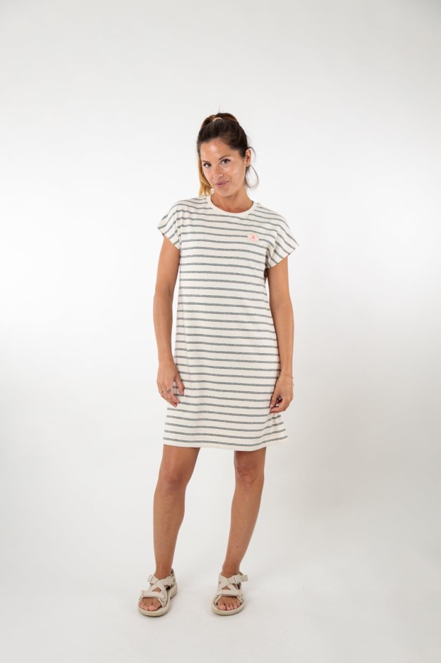 Robe sans manches à rayures Domitille coton