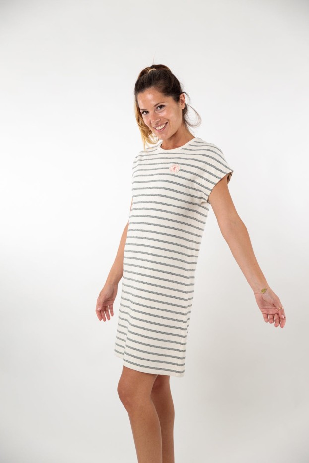 Robe sans manches à rayures Domitille coton